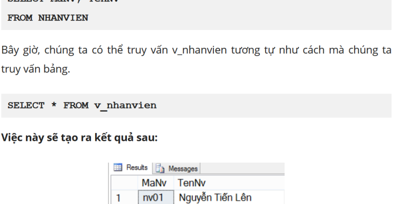 view trong sql server 2014