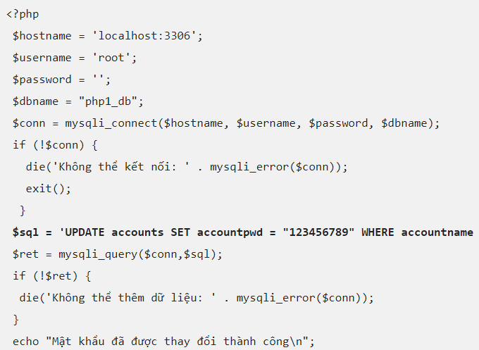 cap nhat du lieu trong mysql voi php