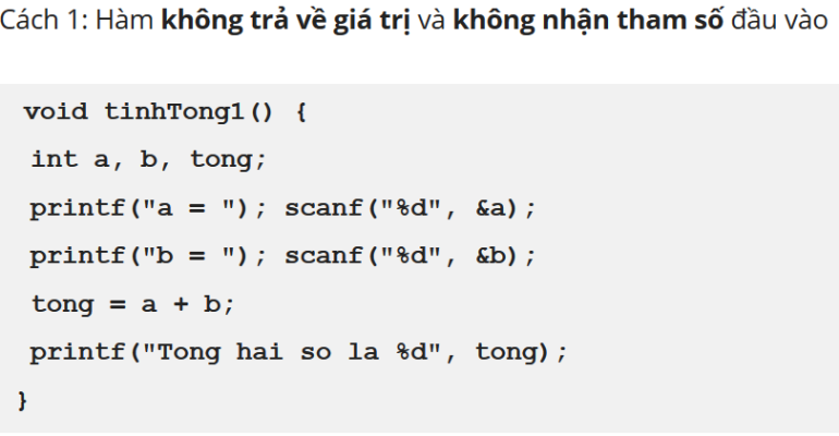 ham trong c