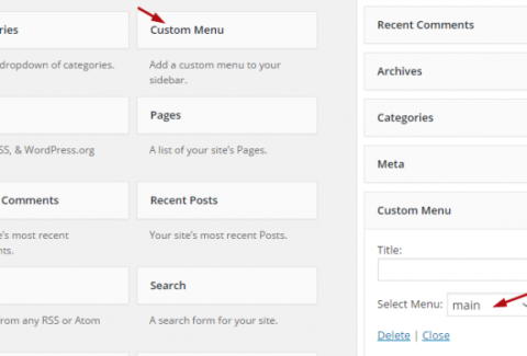 menu trong wordpress